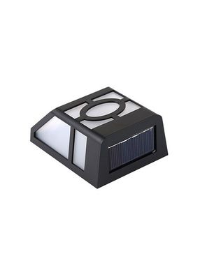 IP44 Black 2pcs Ultrabright LED Solar Panel Wall Light