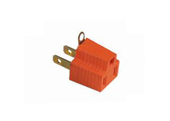 ODM plástico 2pin anaranjado del OEM al adaptador de enchufe eléctrico 3pin